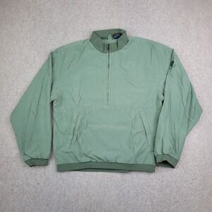 Sunice Golf 1/4 Zip Pullover Mens Small Green Windbreaker Silver Spring Logo